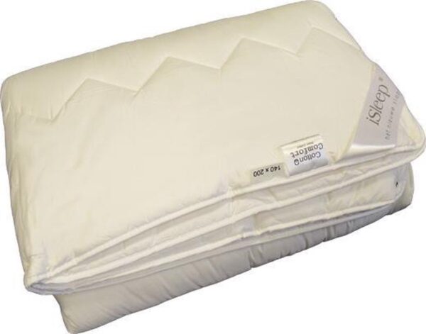 iSleep Cotton 4-Seizoenen Dekbed - 100% Katoen - Eenpersoons - 140x200 cm - Wit (7434043323308)