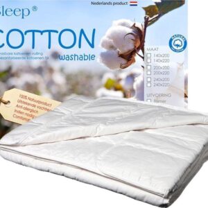 Dekbed Zomer Katoen Wasbaar - 100% Katoen - Tweepersoons - 200x200 cm - Wit (7434043332393)
