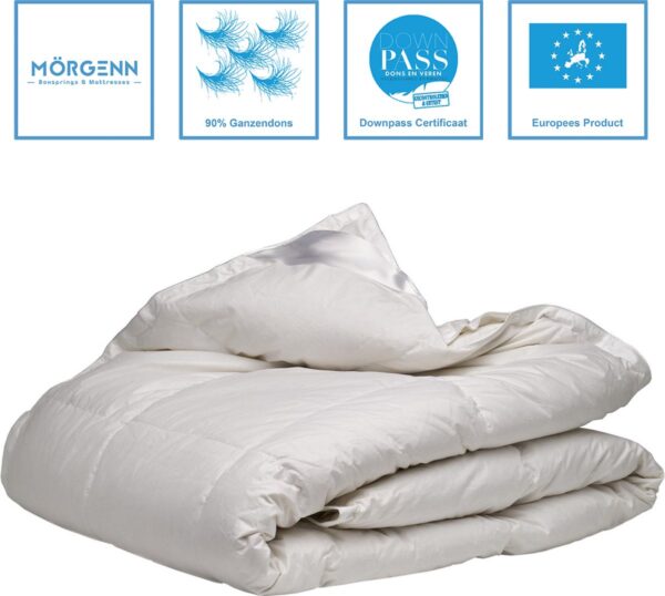 Mörgenn Donzen Dekbed Excellente - 4 seizoenen dekbed dons - 90% ganzendons - Europees gecertificeerd - Tweedelig - Warmteklasse 1t/m4 - 200x220 (8720039724938)