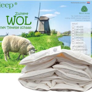 iSleep Wollen Dekbed - Enkel (Warmteklasse 2) - 100% Wol - Tweepersoons - 200x220 cm (8721067001459)