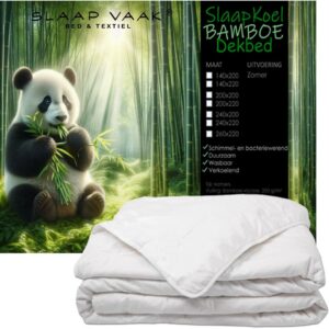 SlaapVaak SlaapKoel Bamboe Zomerdekbed - 100% Bamboe - Verkoelend Zomerdekbed - Antibacterieel - Duurzaam - Wasbaar - Litsjumeaux - 240x200 cm (8721067014466)