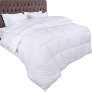 Bedding dekbed 10,5 tog met hoeklabs - pluche gesiliconiseerd fiberfill, doos gestikt dons alternatief dekbed (200x200 cm, Wit) (9505555817345)