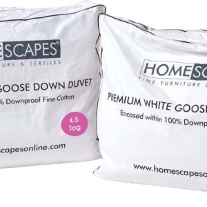 Homescapes Premium Donzen 4-Seizoenen Dekbed 135/140x200 cm - ≥70% Ganzendons - Warmteklasse 4+2 - Katoen 300TC - OEKO-TEX® & RDS - Wasbaar 40°C (5055967478978)