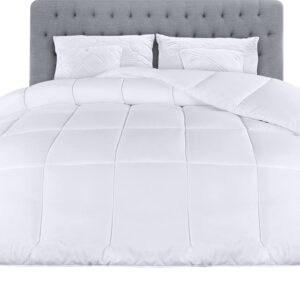 Bedding Lichtgewicht Zomerdekbed 200x200 cm met Hoektabs, Microfiber Zacht Zomerdekbed 200 GSM, Box Stitched Alternative Dekbed (Wit) (6150424930972)