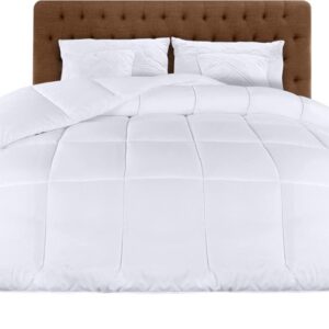 Bedding Lichtgewicht dekbed 200x200 cm, Gewatteerd dekbed 200 GSM met Polyester vulling, Zacht zomerdekbed met hoeklabels, Doos Gestikt Alternatief dekbed (Wit) (6152512622608)