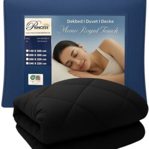 PrincessDekbed - EazyDekbed - Uni Kleur - Zwart- Hoesloos Dekbed 200x200 cm - Bedrukt & Gekleurd Dekbed - Tweepersoons Dekbed met Cassette Box Constructie - 30 Dagen Proefslapen (8721122462836)