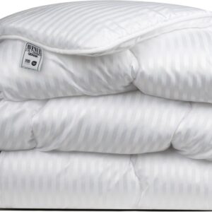 Avenue - Luxe en makkelijk dekbed zonder overtrek - Hoesloos 2 persoons dekbed 200x200 cm - Anti-allergisch & hygiënisch - Wasbaar op 60°C - Wolkenzacht en soepel - Stralend Wit in luxe hotelstreep - All Year comfort zomerdekbed & winterdekbed (8721184353301)