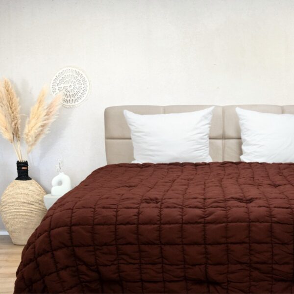 HappyBed Wasbaar dekbed zonder overtrek 200x200 - Bedrukt dekbed zonder hoes - Hoesloos Dekbed met Print - All year dekbed enkel - Tweepersoonsdekbed - Brown (8717752110636)