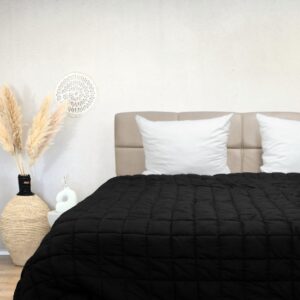 HappyBed Wasbaar dekbed zonder overtrek 200x200 - Bedrukt dekbed zonder hoes - Hoesloos Dekbed met Print - All year dekbed enkel - Tweepersoonsdekbed - Black (8717752110810)