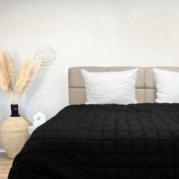 HappyBed Wasbaar dekbed zonder overtrek 200x200 - Bedrukt dekbed zonder hoes - Hoesloos Dekbed met Print - All year dekbed enkel - Tweepersoonsdekbed - Black (8717752110810)