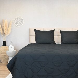 HappyBed Wasbaar dekbed zonder overtrek 200x200 - Bedrukt dekbed zonder hoes - Hoesloos Dekbed met Print - All year dekbed enkel - Tweepersoonsdekbed - Black (8720726859295)