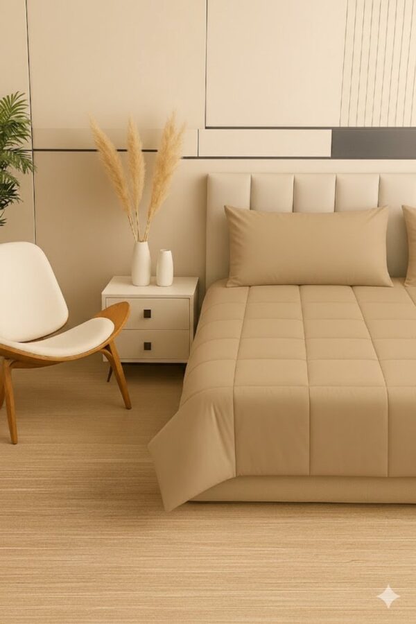 SimplyDream Dekbed Zonder Overtrek - Inclusief Kussensloop - Beige - 200x200 - Wasbaar - 4 seizoenen - 30 dagen proefslapen (8721325528087)