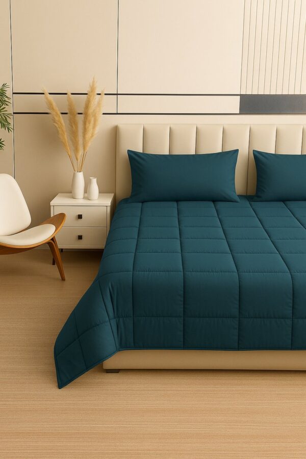 SimplyDream Dekbed Zonder Overtrek - Inclusief Kussensloop - Petrol Blue - 200x200 - Wasbaar - 4 seizoenen - 30 dagen proefslapen (8721325528179)
