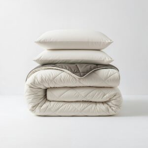 Sleeptime 2 in 1 Diamant Dekbed - Dekbed zonder Overtrek Inclusief Kussenslopen - 200x200 - Creme/Kaki (8720578173723)