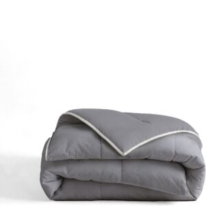 Sleeptime 2 in 1 Omkeerbare Dekbed - Dekbed zonder Overtrek Inclusief Kussenslopen - 200x200 - Antraciet (8720578056446)