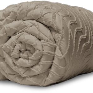 Tufted Waves All in One Wasbaar Dekbed zonder overtrek 200x200 - Dekbed zonder overtrek - Hoesloos dekbed - Eazy dekbed - Gekleurd dekbed - All Year Winterdekbed & Zomerdekbed - Tweepersoons Dekbed - Taupe - Dekbedden (8717752106370)