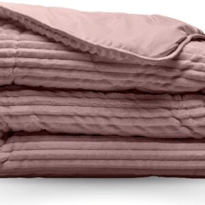 Zelesta Groovebed Dusky Pink 200x200 - Geribbeld Teddy Dekbedovertrek - 30 dagen proefslapen - Fluffy Dekbedovertrek - Wasbaar dekbed - Dekbed zonder overtrek (8721082879996)