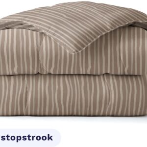 Zelesta Royalbed Brown Stripes 200x200 - Katoenen dekbed zonder overtrek - Met instopstrook - Wasbaar dekbed - Hoesloos dekbed - 2 in 1 Dekbed met vaste overtrek (8721284912767)
