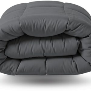 Zelesta Wonderbed Stone Grey 200x200 - Dekbed zonder overtrek - Wasbaar dekbed - Hoesloos dekbed - 2 in 1 Dekbed met vaste overtrek (8721284915782)