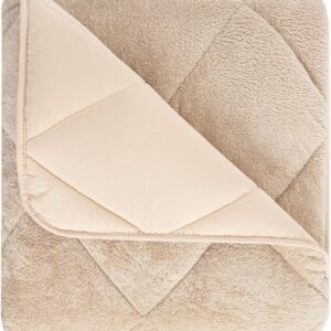Dekbed zonder overtrek - Beige - 200x200 cm - Tweepersoons - 2 in 1 Dekbed - Teddy - Zacht & Hypoallergeen - 4 Seizoenen - Dubbelzijdig - Wasbaar - Ultra Soft - De Linde Home (6095523024071)
