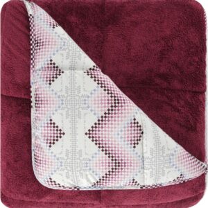 Dekbed zonder overtrek - Inclusief Kussenslopen - Bordeaux - 200x200 cm - Tweepersoons - 2 in 1 Dekbed - Teddy - Zacht & Hypoallergeen - 4 Seizoenen - Dubbelzijdig - Wasbaar - Ultra Soft - De Linde Home (6095539619674)