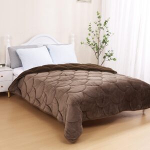 Velvet Sherpa Comfort Dekbed - 200x200 cm - Coffee Brown - All Year (8721061610282)