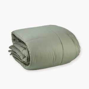 HappyBed 200x200 - Tweepersoonsdekbed - 100% Katoen - Wasbaar dekbed zonder overtrek - Bedrukt dekbed zonder hoes - Hoesloos Dekbed met Print - Sage Green (8719023690700)