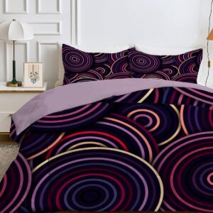 Dubbel Dekbed 200x200 cm Lichtgewicht Zomer & Herfst met 2 Kussenslopen Paarse Strepen (9101059040496)