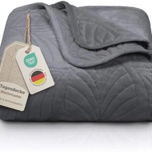 Premium bedsprei 200x220 cm - Zachte fluwelen deken met bladmotief - Kreukvrij en onderhoudsvriendelijk - Perfect voor bed en bank (9101005308885)