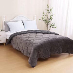 Velvet Sherpa Comfort Dekbed - 200x200 cm - Grey - All Year (8721061610251)