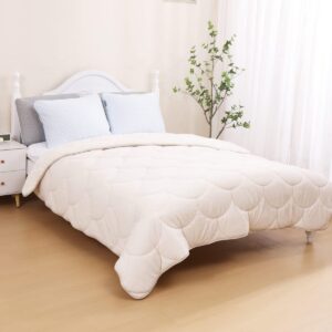 Velvet Sherpa Comfort Dekbed - 200x200 cm - Pearl White - All Year (8721061610169)