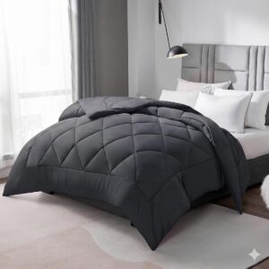 4-Seizoenen Dekbed 200x200 cm - Ademend Microvezel Dekbed 300 g/m² - Zacht, Warm & Wasbaar - Grijs (8785349741600)