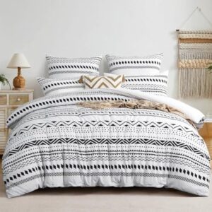 Beddengoed 200x200 Cm 3-Delig Grijs Microvezel Met Boho Patroon Inclusief Ritssluiting Luxe En Zacht (9507419679342)