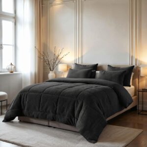 GTB® Dekbed 200x200 - Dekbedovertrek 200x200 Tweepersoons - Zomerdekbed - Antraciet - 200cm x 200cm x 4cm (6152722741731)