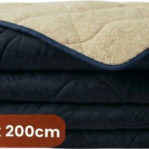 HUSH Living - Wasbaar Dekbed Tweekleurig Design Navy/Teddy - 200x200 cm - 300 gsm - inclusief bijpassende kussensloop (8721339407422)