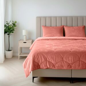 HappyBed Dekbed zonder overtrek 200x200 - Velvet - Wasbaar dekbed zonder overtrek - Dekbed zonder hoes - Hoesloos Dekbed - Old Pink (8717752117406)