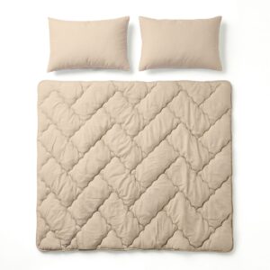 LILLA24 Dekbed zonder overtrek - Incl 2 kussenslopen - 200x200 cm - Wasbaar dekbed - All year hoesloos dekbed - Taupe (8721001727803)