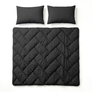 LILLA24 Dekbed zonder overtrek - Incl 2 kussenslopen - 200x200 cm - Wasbaar dekbed - All year hoesloos dekbed - Zwart (8721001727858)