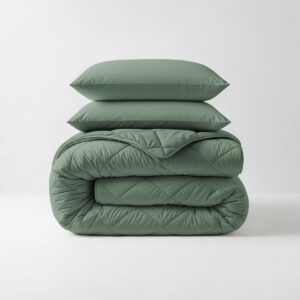 Sleeptime 2 in 1 Diamant Dekbed - Dekbed zonder Overtrek Inclusief Kussenslopen - 200x200 - Groen (8720578173662)