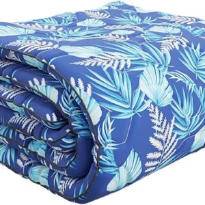 Tweepersoons Dekbeddons Enkel 200x220 Katoen Wasbaar Blauwe Bladeren Print (9101145677780)
