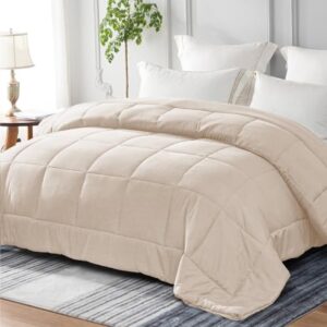 All-season dekbed 200x200 cm - Crèmekleurig microvezel - Ademend en comfortabel (8785349831806)