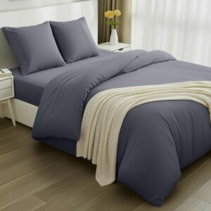 Beddengoed Set - Microvezel Polyester - Slaapkamer Comfort - Krimpbestendig Slijtvast - Dekbed 200x200 - Paars (9101165410206)