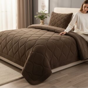 Bedsupplies - Lazy Dekbed - Dekbed Zonder Overtrek - Teddy - 200x200 - Met Kussenslopen 60x70 - Taupe/Bruin (0710663681064)