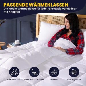 Candala Winter Dekbed voor Zomer en Winter, Thermo Balans Antibacterieel 140x200 met 2 Combineerbare Delen, (8721331019982)