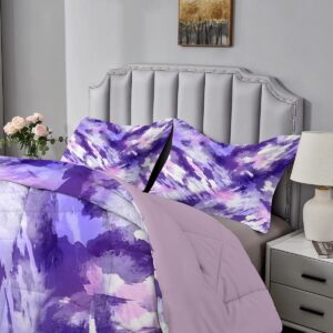 Dekbed Abstract - Dekbedovertrek - Alle Seizoenen - Omkeerbaar Design - 200x200 cm - Paars (9101166019859)
