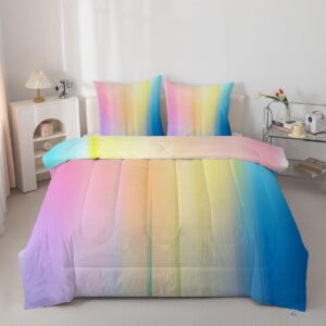 Dekbed Set - Beddengoed Laken - Heerlijk Slapen - Kleurrijke Print - 200x220 cm - Geel Blauw (9101164820808)