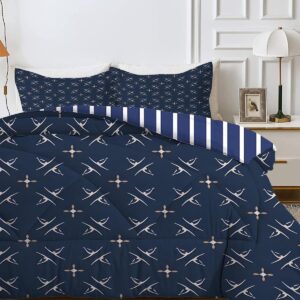 Dekbed Set - Dekbed met Kussenslopen - Alle Seizoenen - Omkeerbaar Design - 200x200 cm - Grijs Blauw (9101175390314)