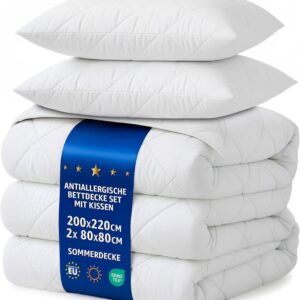 Dekbed set - Zomerdekbed kussens - Slaapcomfort - OEKO-TEX Gecertificeerd - 200x220 + 2x 80x80 - Effekleur (9101167233469)