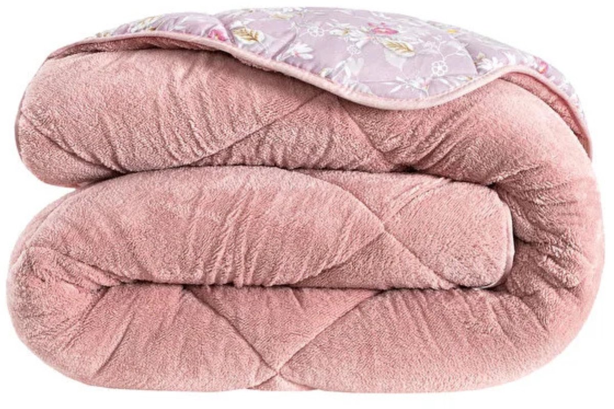Dekbed zonder overtrek, 4 Seizoenen Dekbed, Teddy, Wasbaar Dekbed, Inclusief Kussensloop, Roze, 200x200 cm, Tweepersoons, Bedrukt dekbed, Teddy Dekbedovertrek, 2 in 1 Dekbed, Hoesloos Dekbed, Ultra Soft Dekbed, Hypoallergeen, De Linde Home (8721472730586)
