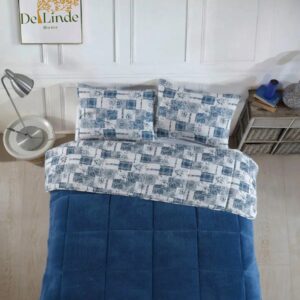 Dekbed zonder overtrek - Inclusief Kussenslopen - Delfts Blauw - ca. 200x200 cm - 2 in 1 Dekbed - Teddy - Zacht & Hypoallergeen - 4 Seizoenen - Dubbelzijdig - Wasbaar - Ultra Soft - De Linde Home (6095516632641)